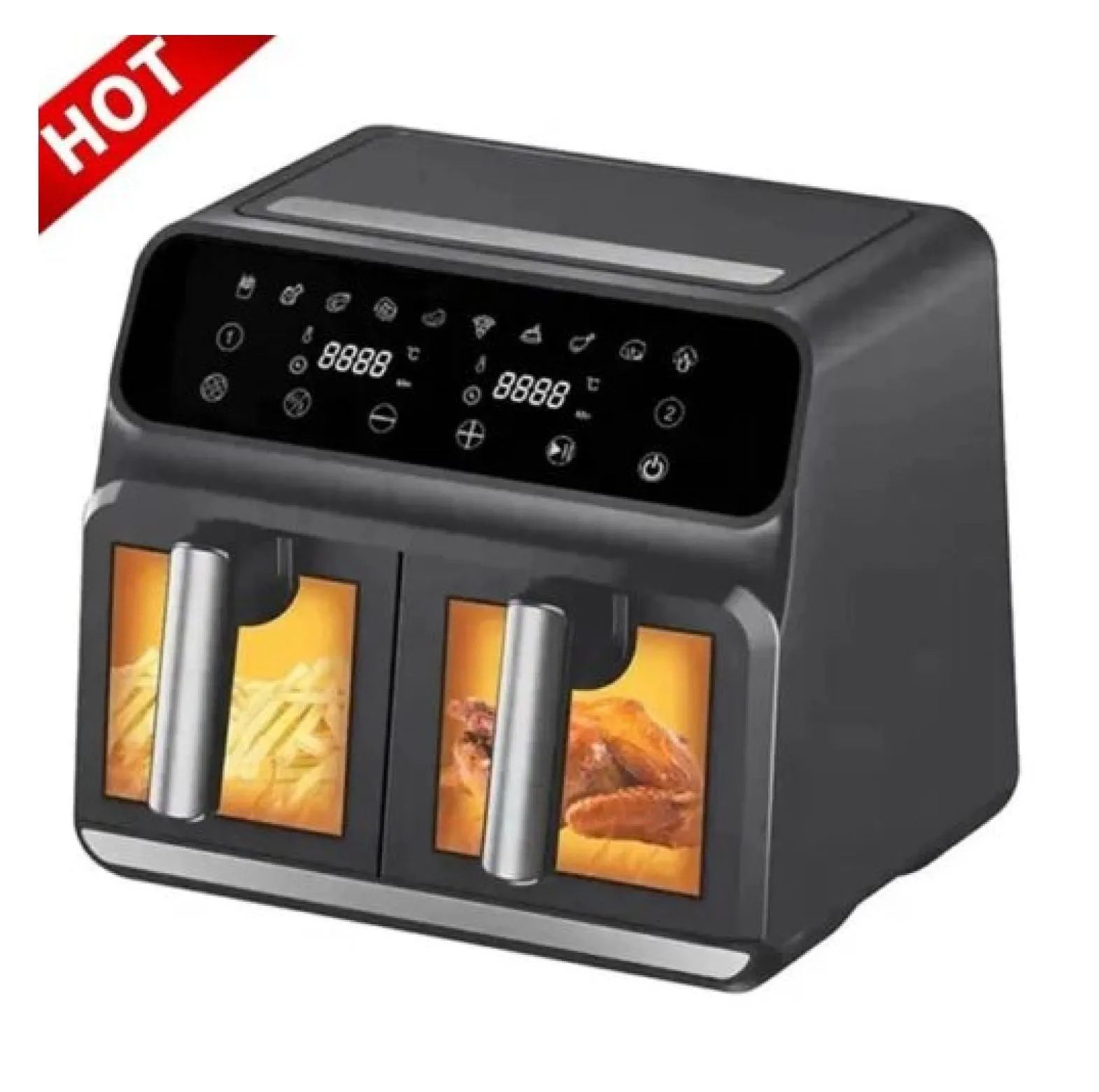 10 In 1 Smart MiaHltTia Appliance New Design Two Baskets Air Fryer 8L Plug