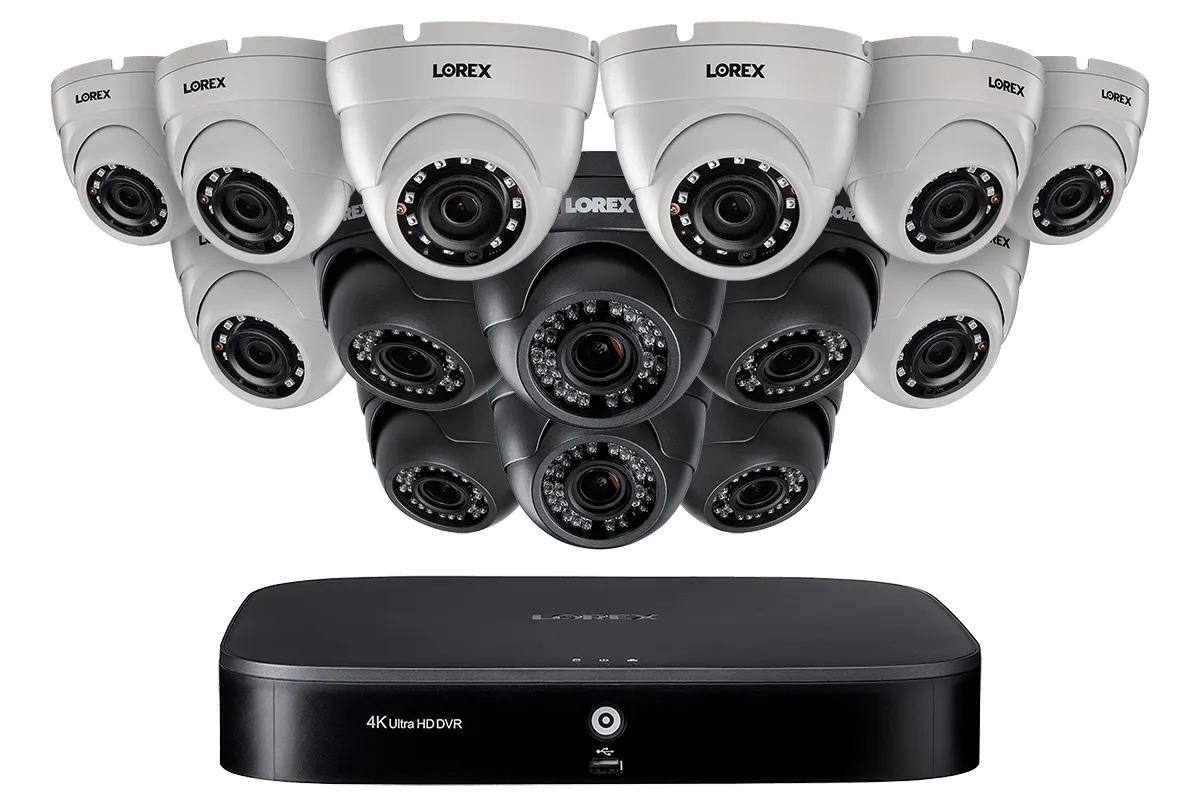 16-Channel Security System with Fourteen 1080p HD Dome Cameras, Advanced Motion Detection and Smart Home Voice Control