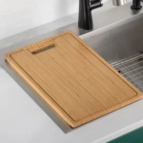 18.5" x 12" Organic Solid Bamboo Cutting Board for Kitchen Sink