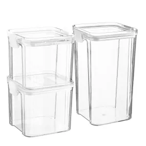 3pc Food Storage Containers Set - Two Sizes - By Argon Tableware