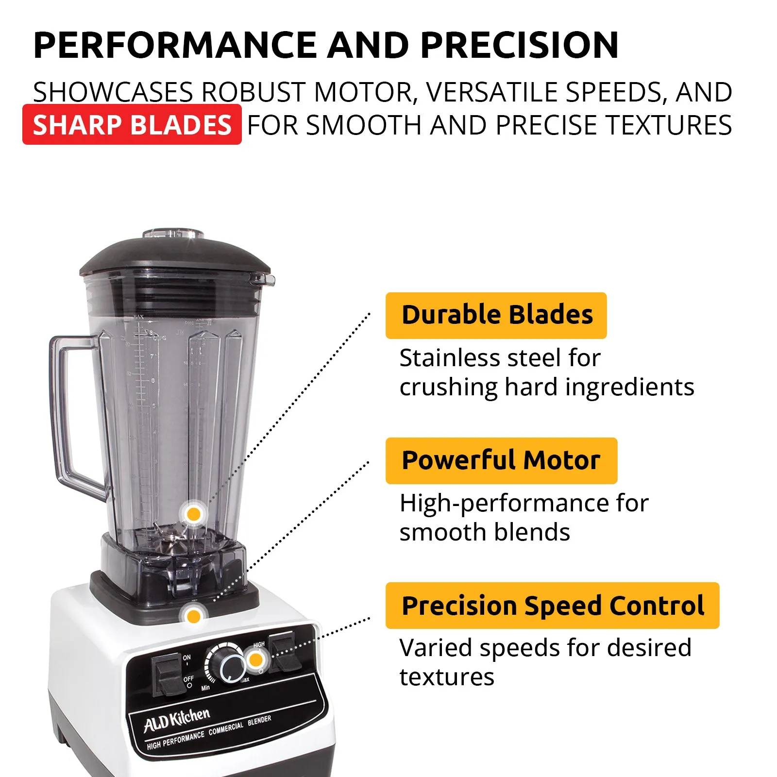 A-BL717 Commercial Blender | Electric Mixer | Portable Juice Maker | 110V