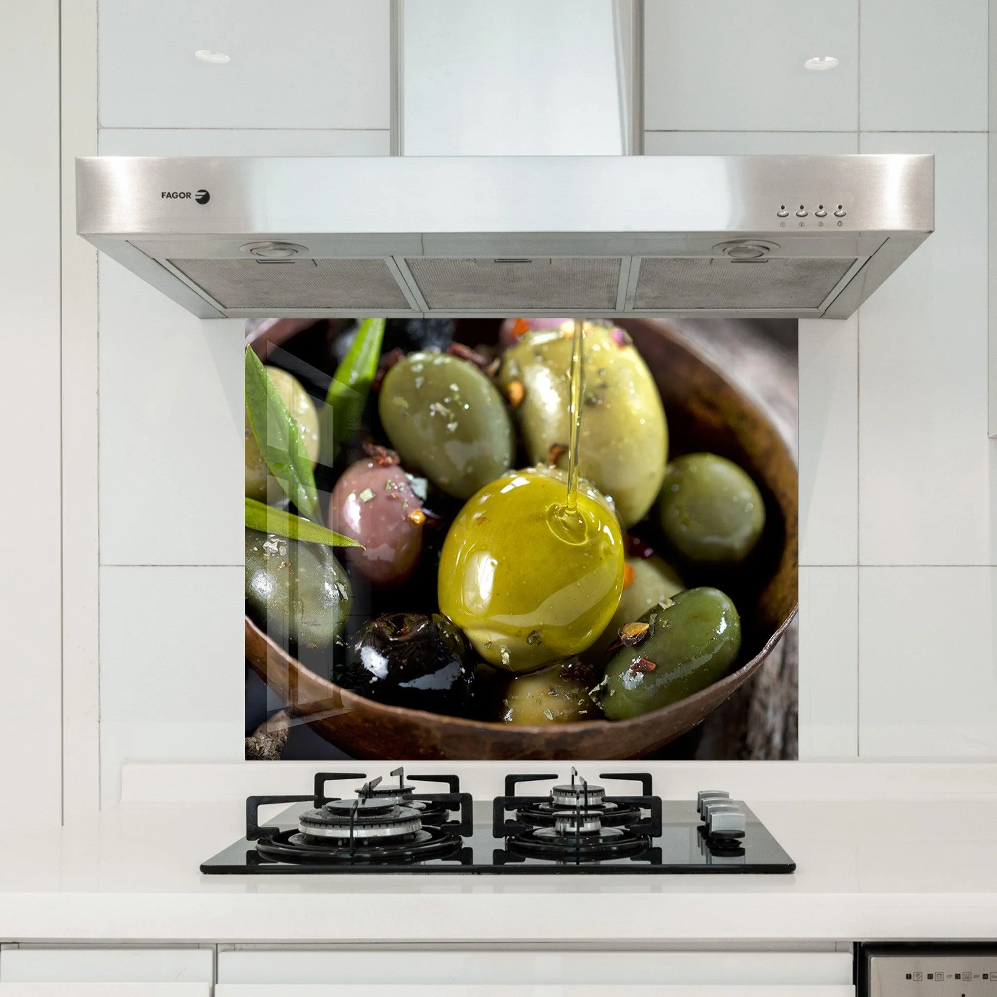 Aegean Olives | Glass Printed Backsplash for your Kitchen