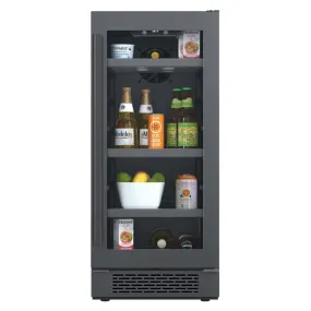 Avallon ABR151BLSS 15" Wide 86 Can Beverage Center in Black Stainless Steel