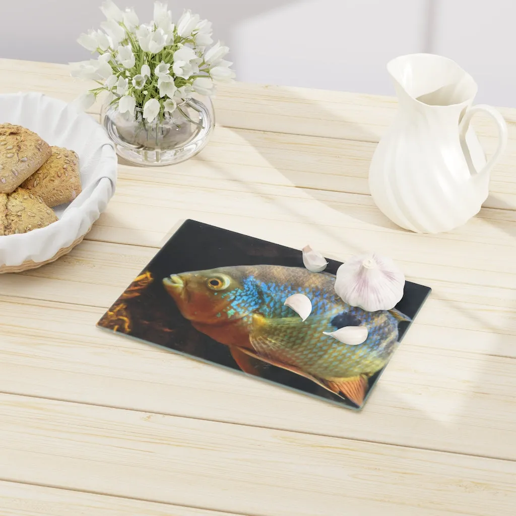 Brown and Orange Fish Cutting Board