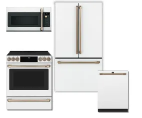 Café 36" Fridge 30" Stove Dishwasher and Microwave Hood Set