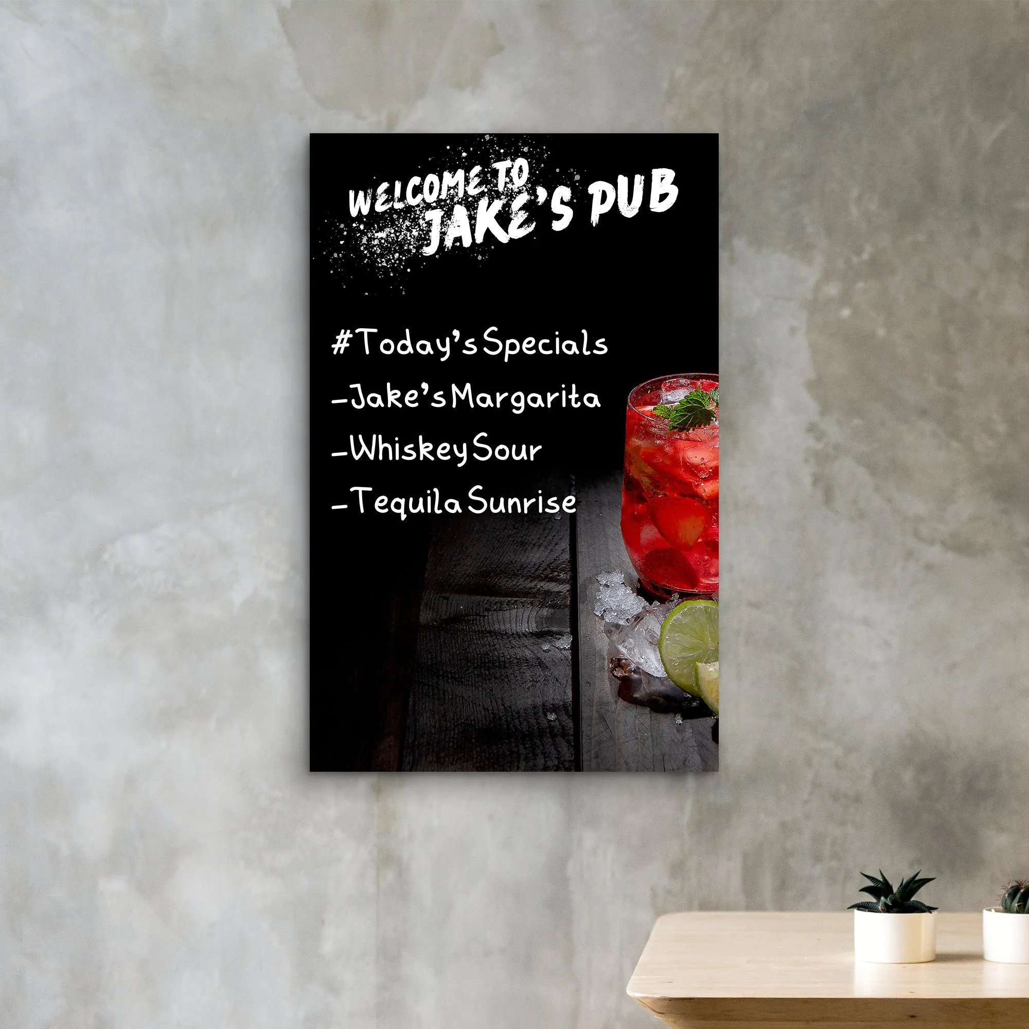 Custom Bar/Café Creative Glass Board - 6x Edding Markers Set Included