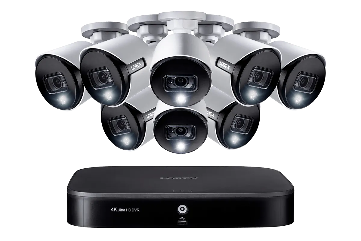 DEAL OF THE DAY! 8-channel Smart DVR System with Eight 2K (5MP) Deterrence Security Cameras