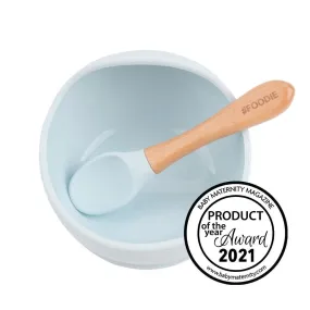 Glitter & Spice Silicone Bowl   Spoon Set - Ice Blue