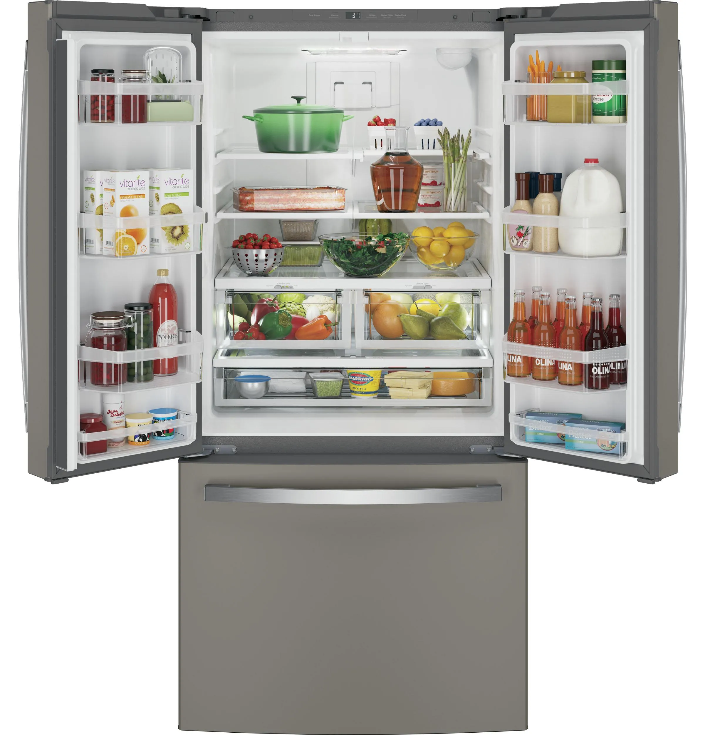 GWE19JMLES GE® ENERGY STAR® 18.6 Cu. Ft. Counter-Depth French-Door Refrigerator