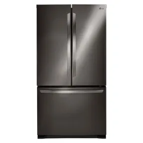 LG - 25.4 Cu. Ft. French Door Refrigerator - Black stainless steel