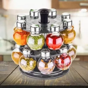 Multipurpose Plastic Big Revolving Spice Rack 16 in 1