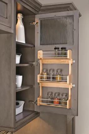 Rev-A-Shelf 18 in Cabinet Door mount Wood 3-Shelf Spice Rack 4SR-18