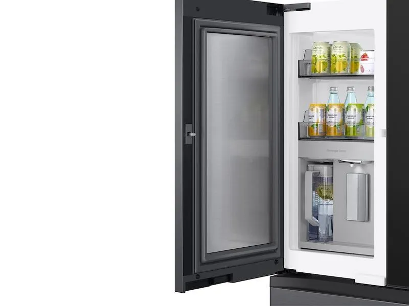 Samsung RF23BB8900QK Bespoke Counter Depth 4-Door French Door Refrigerator (23 cu. ft.) - in Charcoal Glass Top and Family Hub™ Panels with Stainless Steel Middle and Bottom Panels