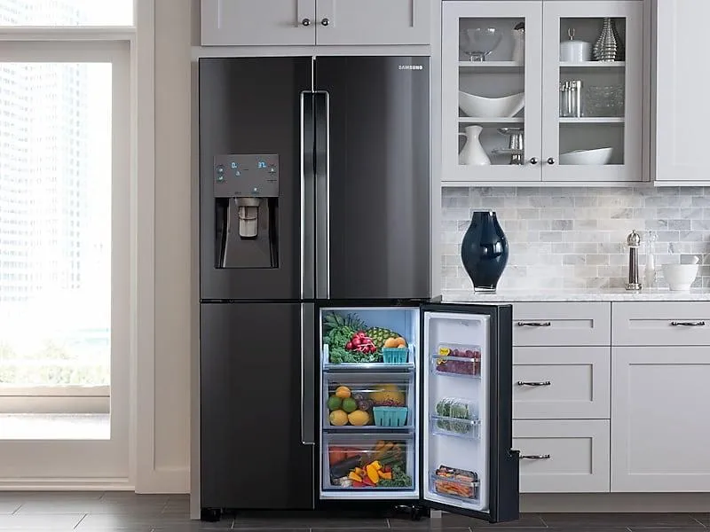 Samsung RF23J9011SG 23 cu. ft. Counter Depth 4-Door Flex™ Refrigerator with FlexZone™ in Black Stainless Steel