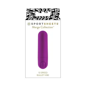 Sportsheets Merge Collection 10 Speed Bullet Vibe Silicone Vibrator Purple